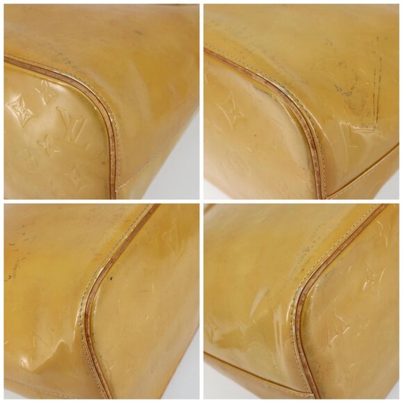 LOUIS VUITTON Monogram Vernis Houston Hand Bag Beige LV Auth - Picture 15 of 16